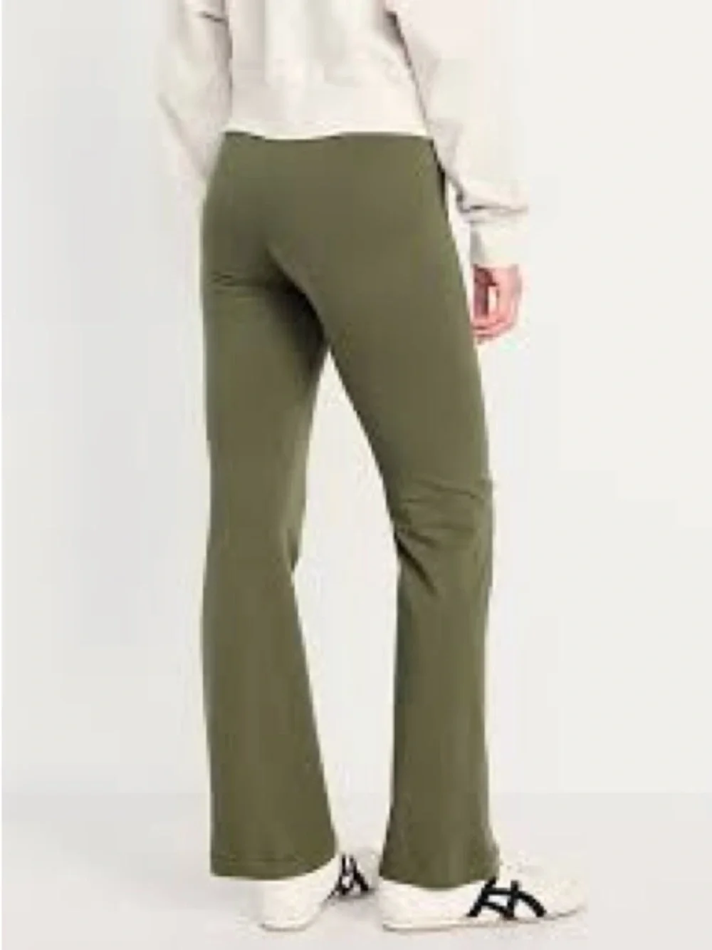 NWT High-Waisted Fashion Flare Leggings in Stone Wall Olive Green